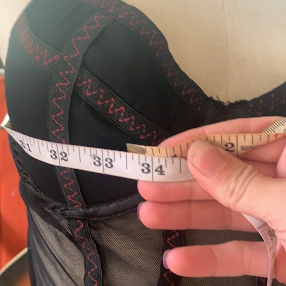 Black Mesh and Red Stitching Bodysuit - Picture 6 of 6